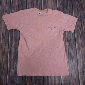 Vintage Cape Cod Shirt Womens Medium Pink Cuffys Embroidered 90s Single Stitch